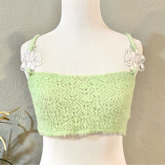 NWT For Love & Lemons Mirabel Crochet Bra Top, S - Picture 2 of 13